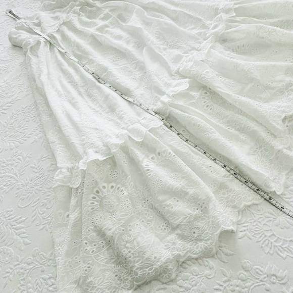 NWOT Lulus How Much I Love You White Eyelet Tiered Midi Dress Small - Picture 5 of 8